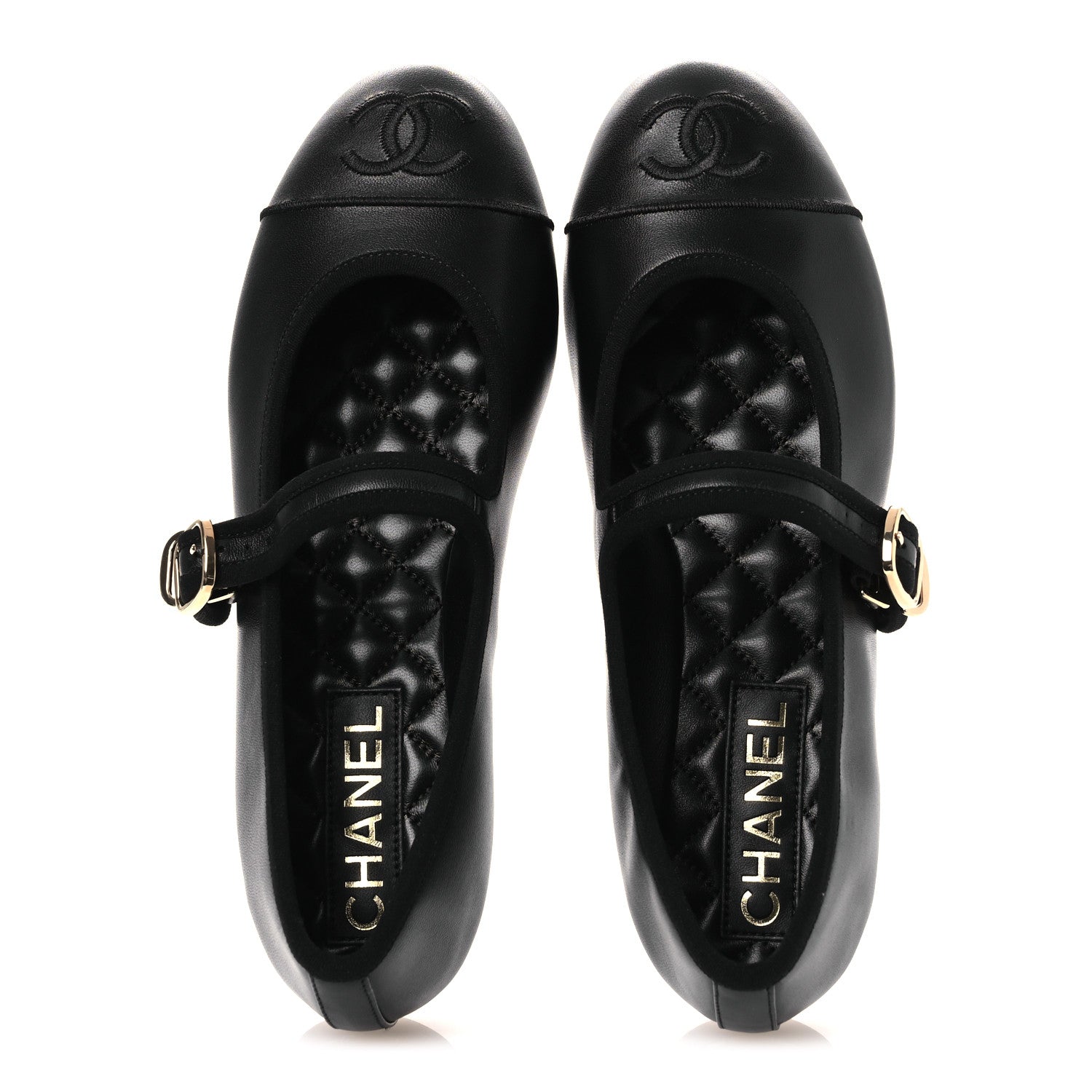 Chanel Lambskin Mary Jane Flats 37 Black 2 of 11