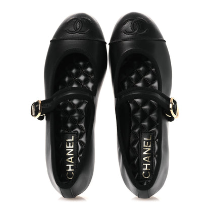 Chanel Lambskin Mary Jane Flats 37 Black 2 of 11