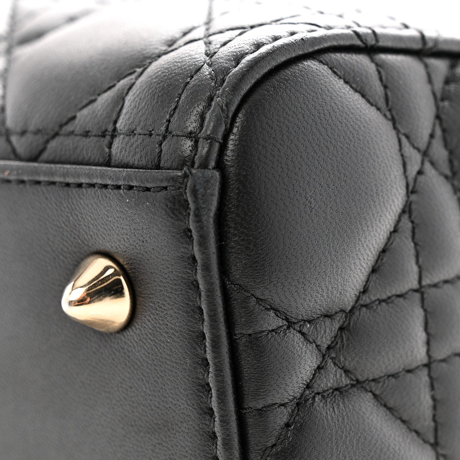 Christian Dior Lambskin Cannage Medium Lady Dior Black 14 of 15