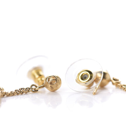 Chanel CC Drop Earrings Matte Gold 4 of 4