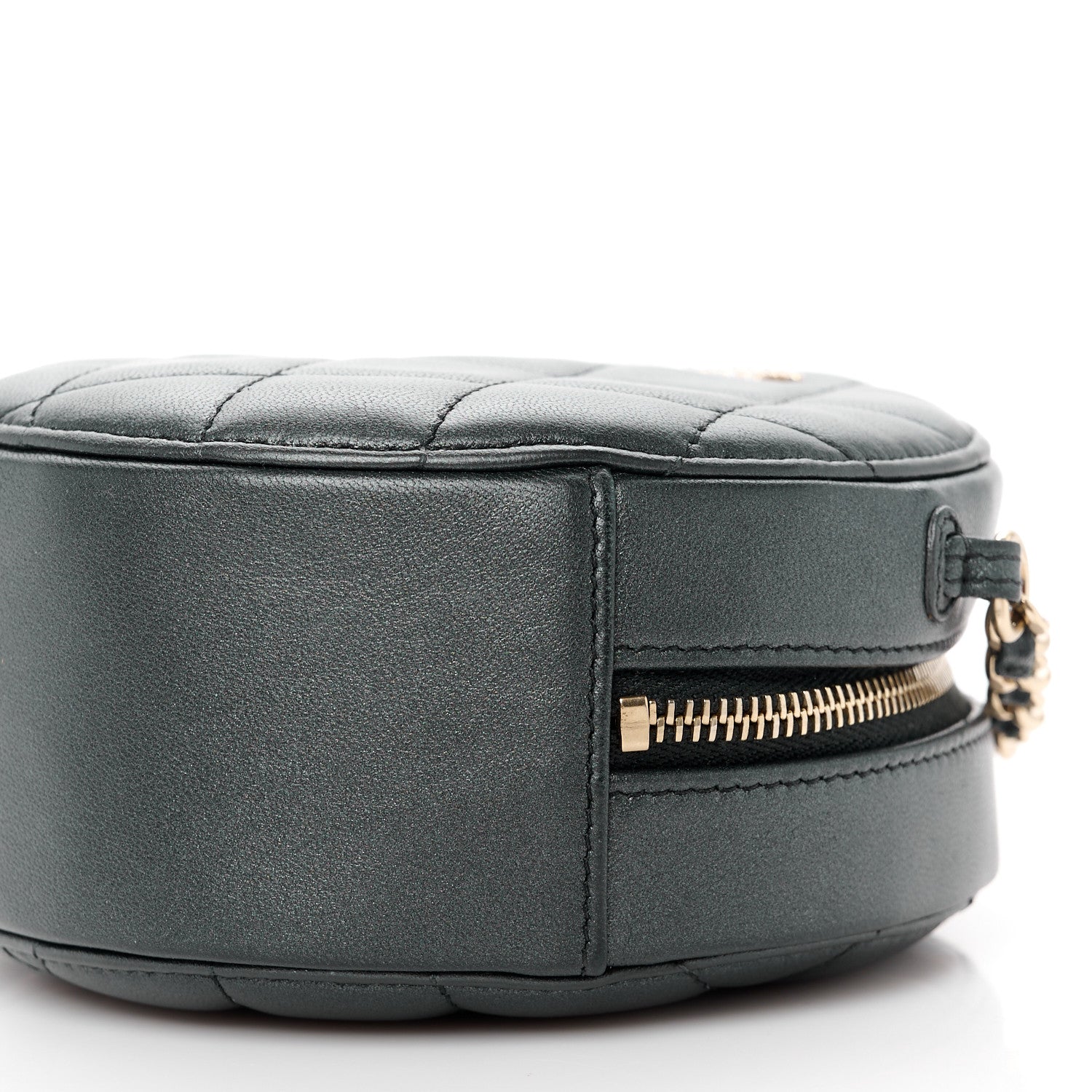 Chanel Iridescent Lambskin Quilted Pearl Round Clutch With Chain Black 10 of 11