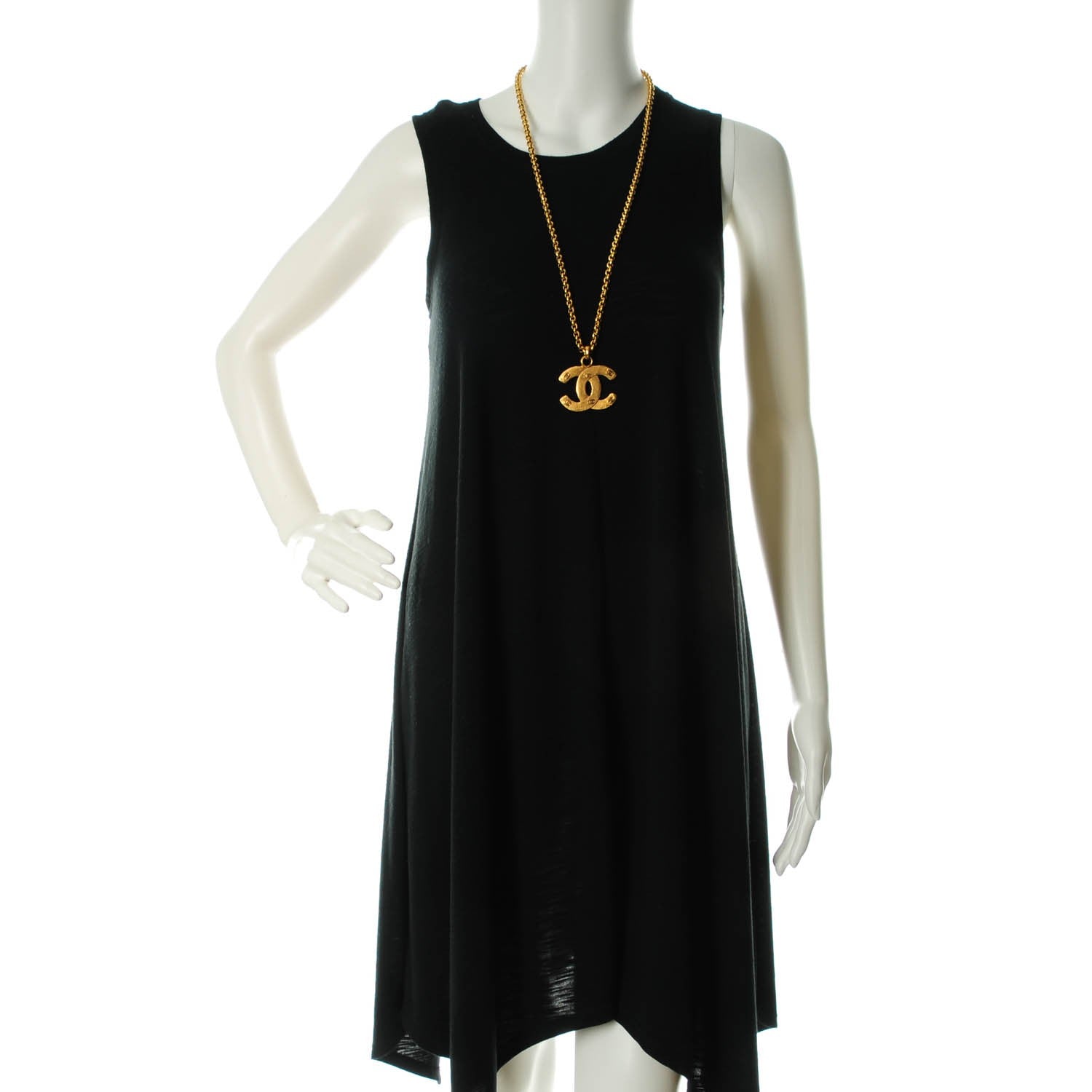 Chanel CC Long Chain Pendant Necklace Gold 2 of 6