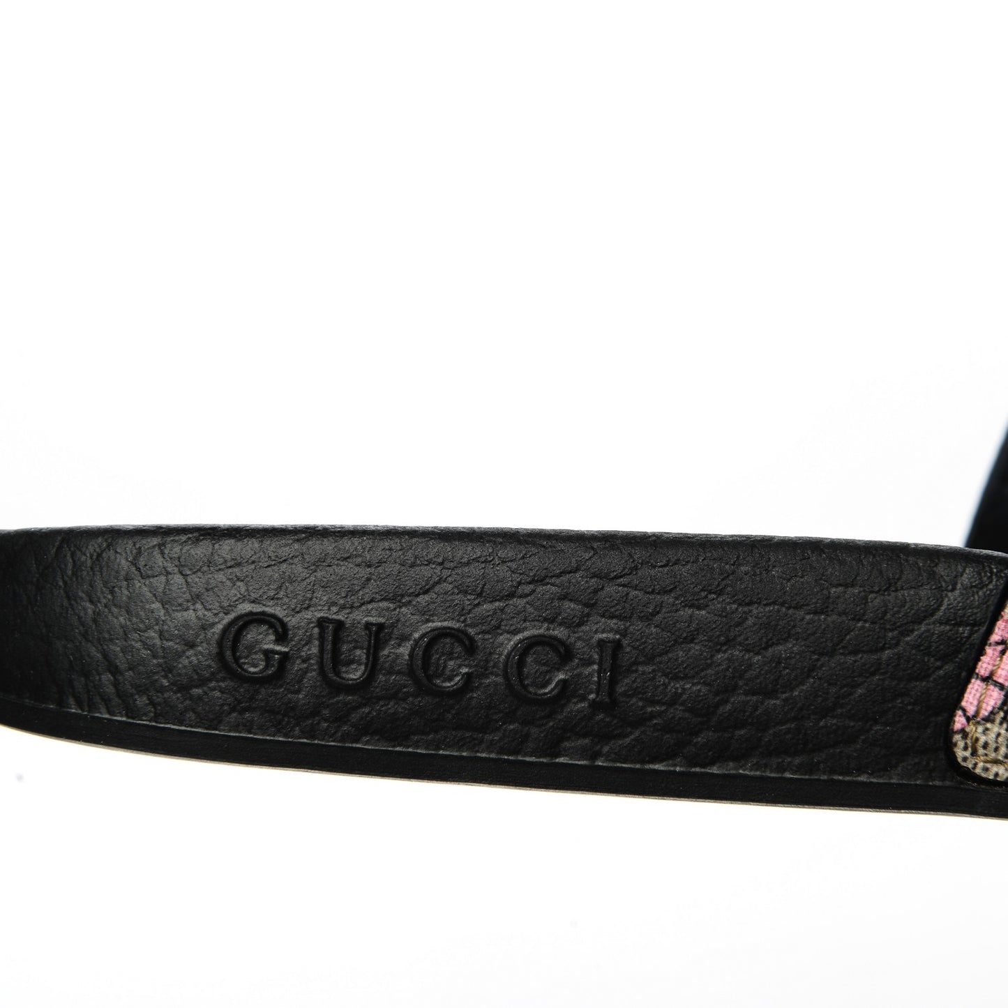 GG Supreme Monogram Bengal Slide Sandals 37 Beige Pink