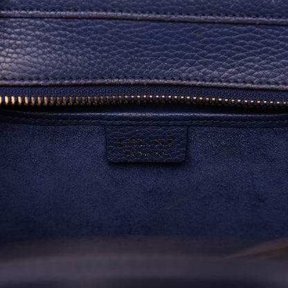 Celine Drummed Calfskin Nano Luggage Indigo 9 of 10