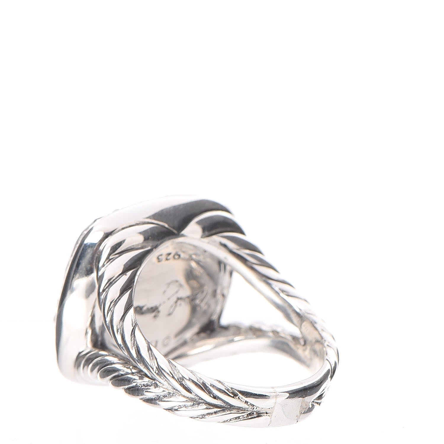 David Yurman Sterling Silver Diamond Black Orchard 17mm Albion Ring 57 8 4 of 5