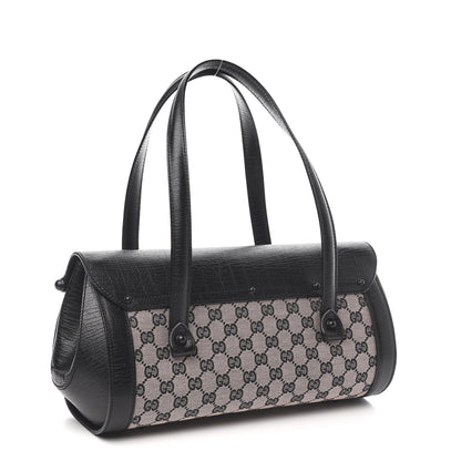 Gucci Monogram Bamboo Bullet Handbag Black 3 of 10