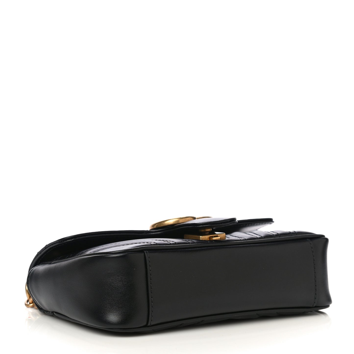 Calfskin Matelasse Mini GG Marmont Shoulder Bag Black