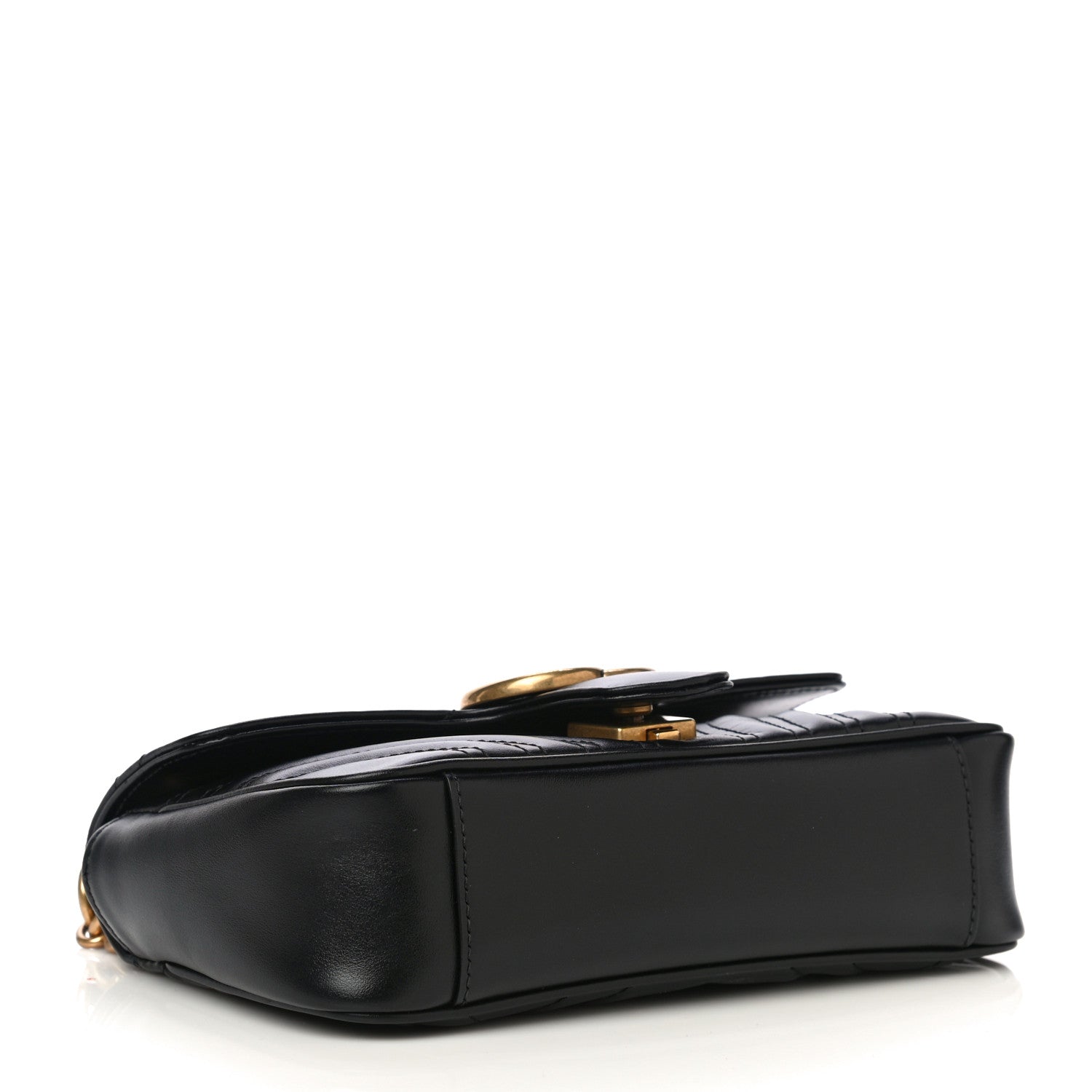 Gucci Calfskin Matelasse Mini GG Marmont Shoulder Bag Black 3 of 10