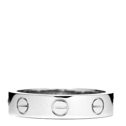 Cartier 18K White Gold Diamond 4mm LOVE Wedding Band Ring 47 4 3 of 5