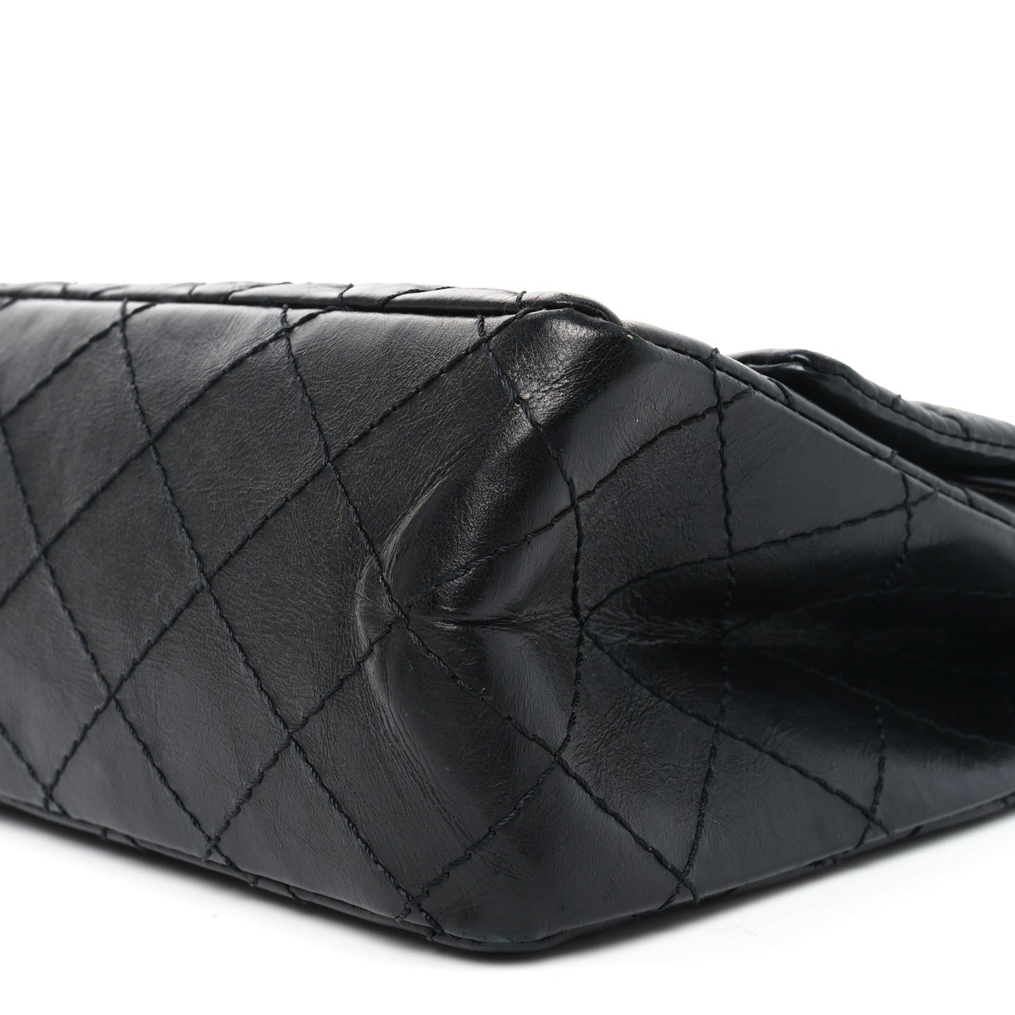Aged Calfskin Quilted 2.55 Reissue 225 Flap Black