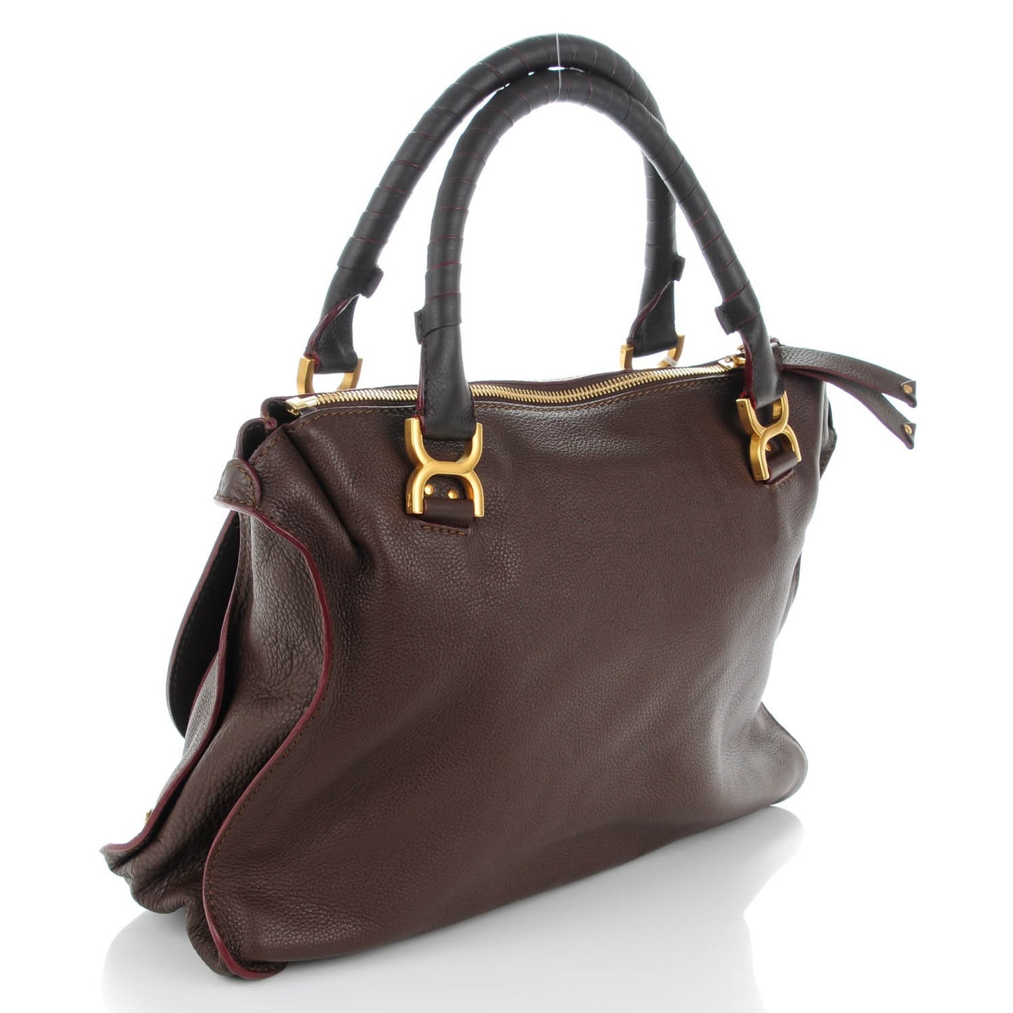 Calfskin Large Marcie Satchel Truffle