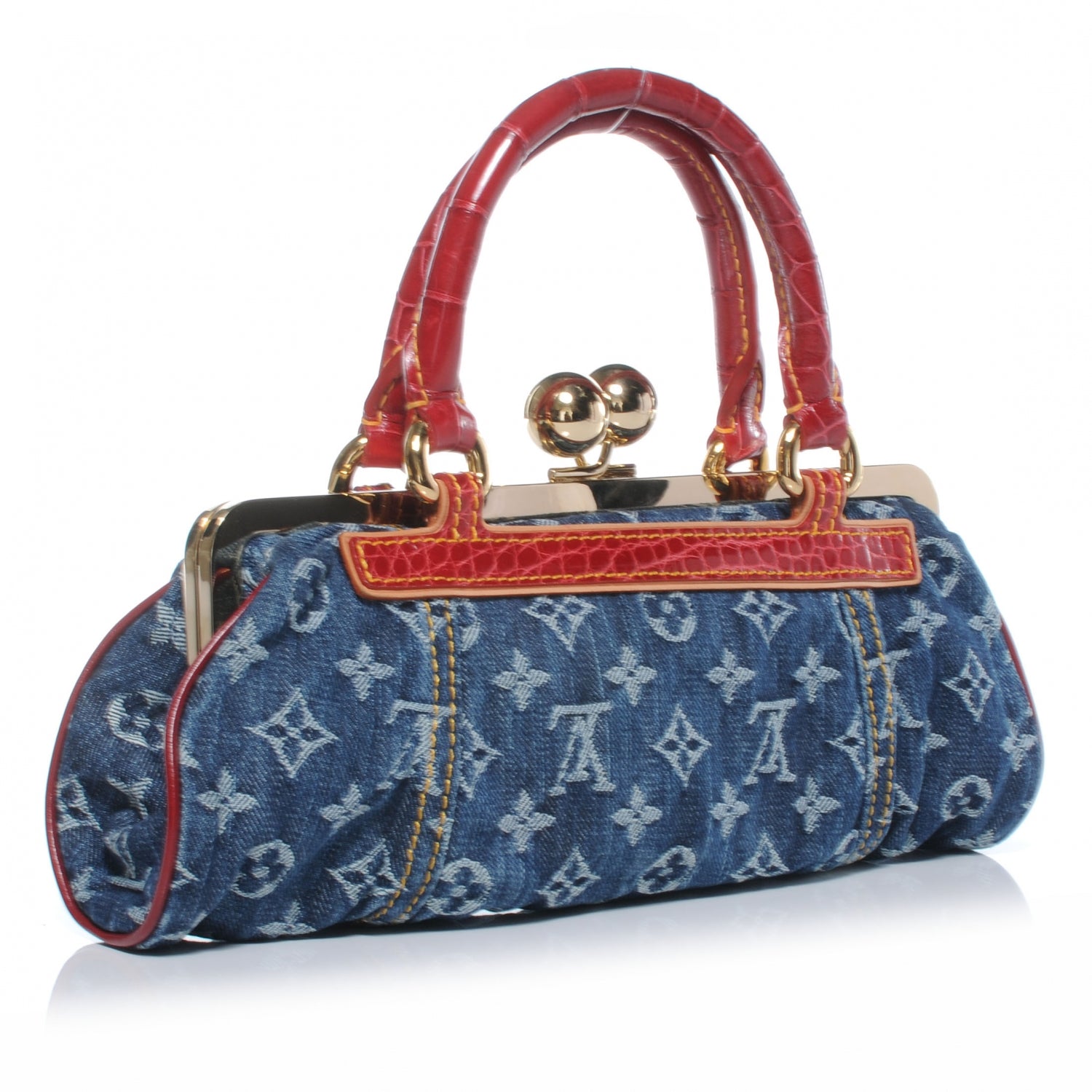 Louis Vuitton Denim Alligator Sac Fermoir GM 43932 – FASHIONPHILE