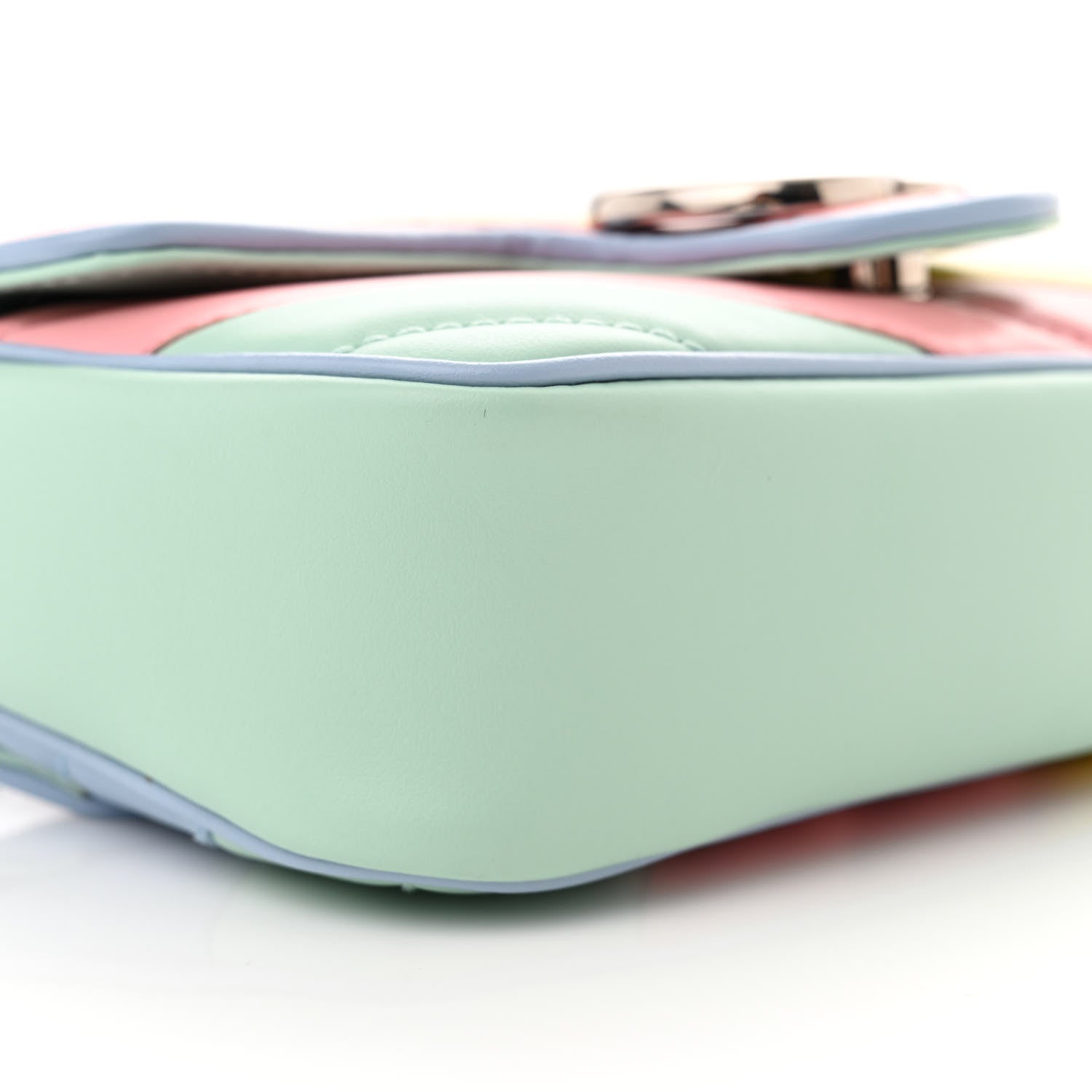 Gucci Calfskin Matelasse Diagonal Super Mini GG Marmont Shoulder Bag Multicolor Pastel 10 of 11