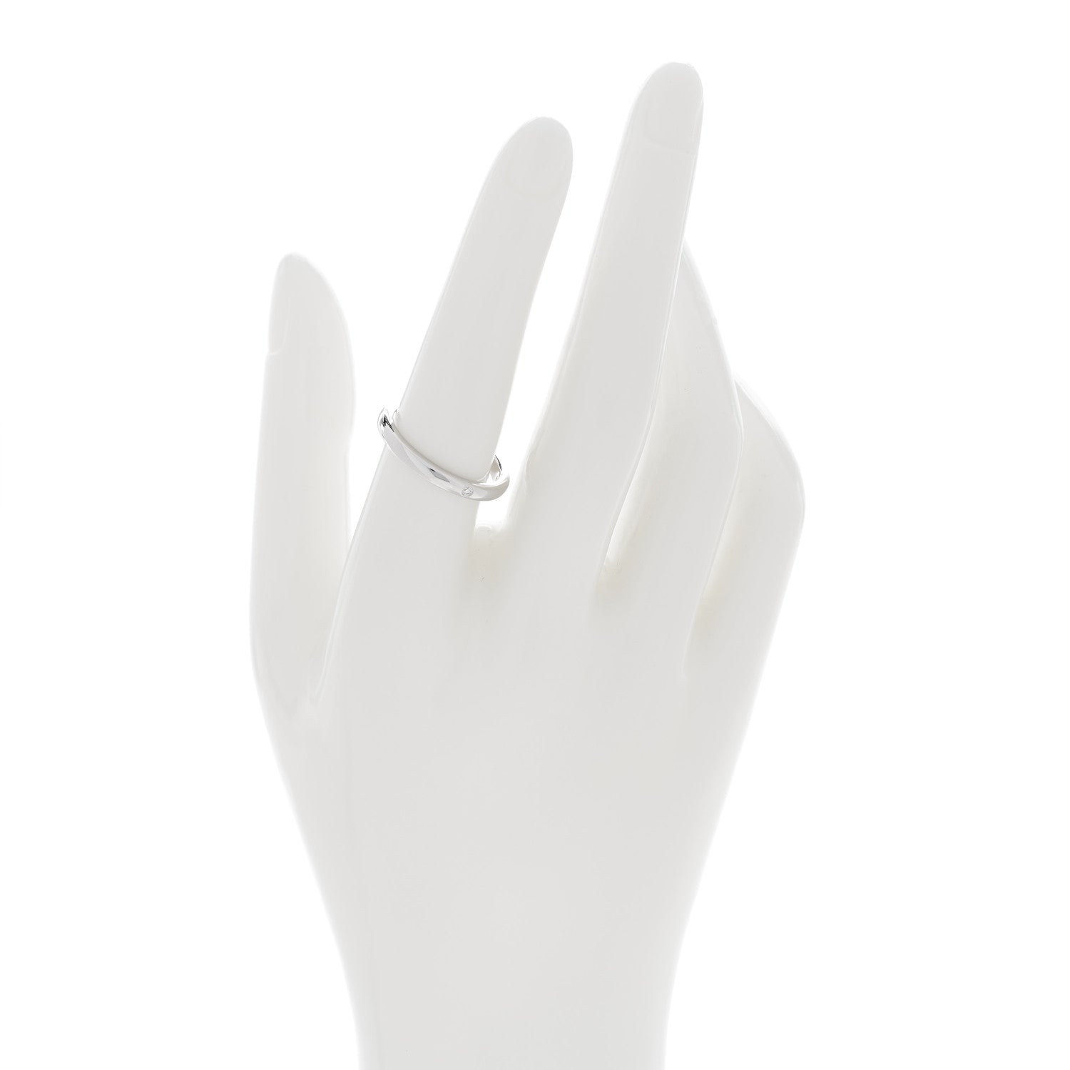 Tiffany Platinum Diamond Elsa Peretti Band Ring 56 7.5 2 of 4
