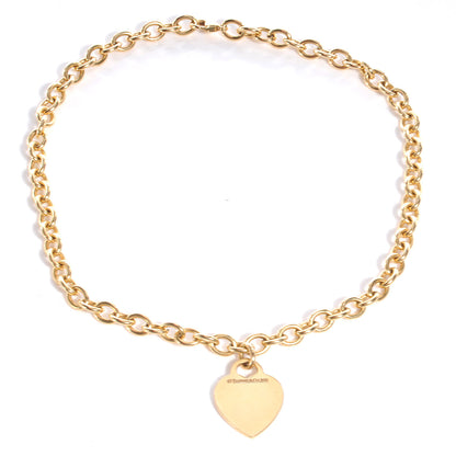 Tiffany 18K Yellow Gold Heart Tag Necklace 3 of 4