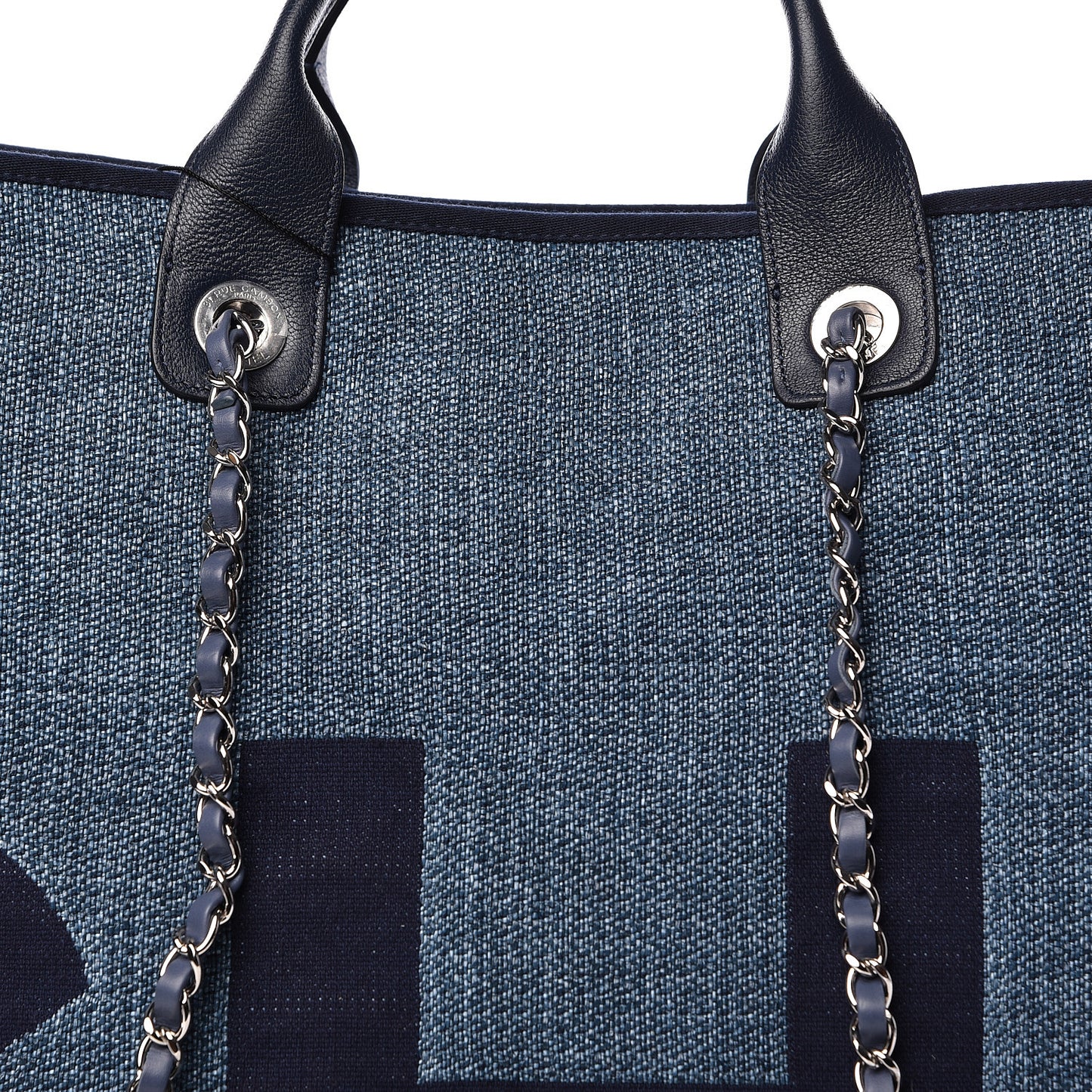 Canvas Large Shopping Tote Dark Blue