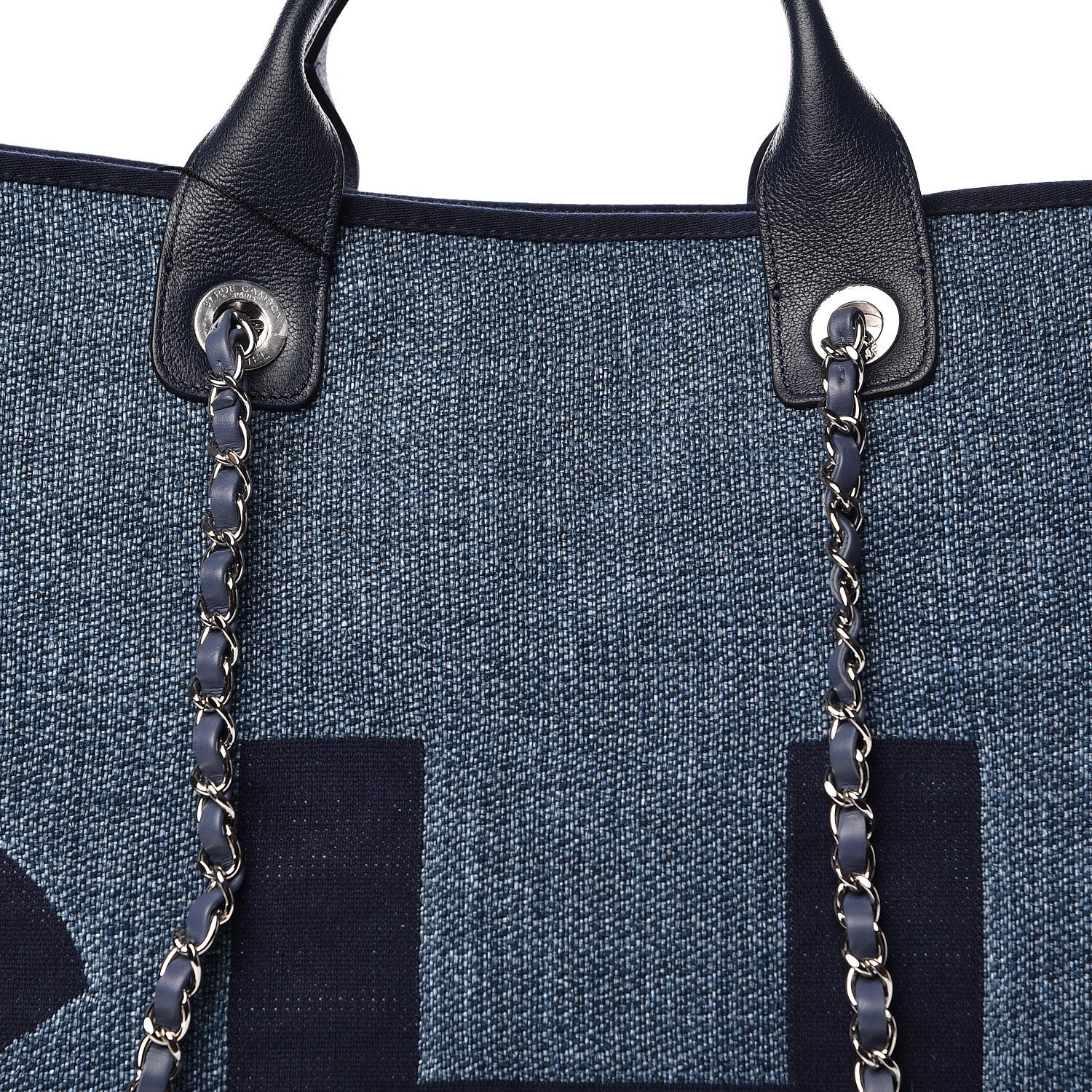 Chanel Canvas Large Shopping Tote Dark Blue 8 of 11