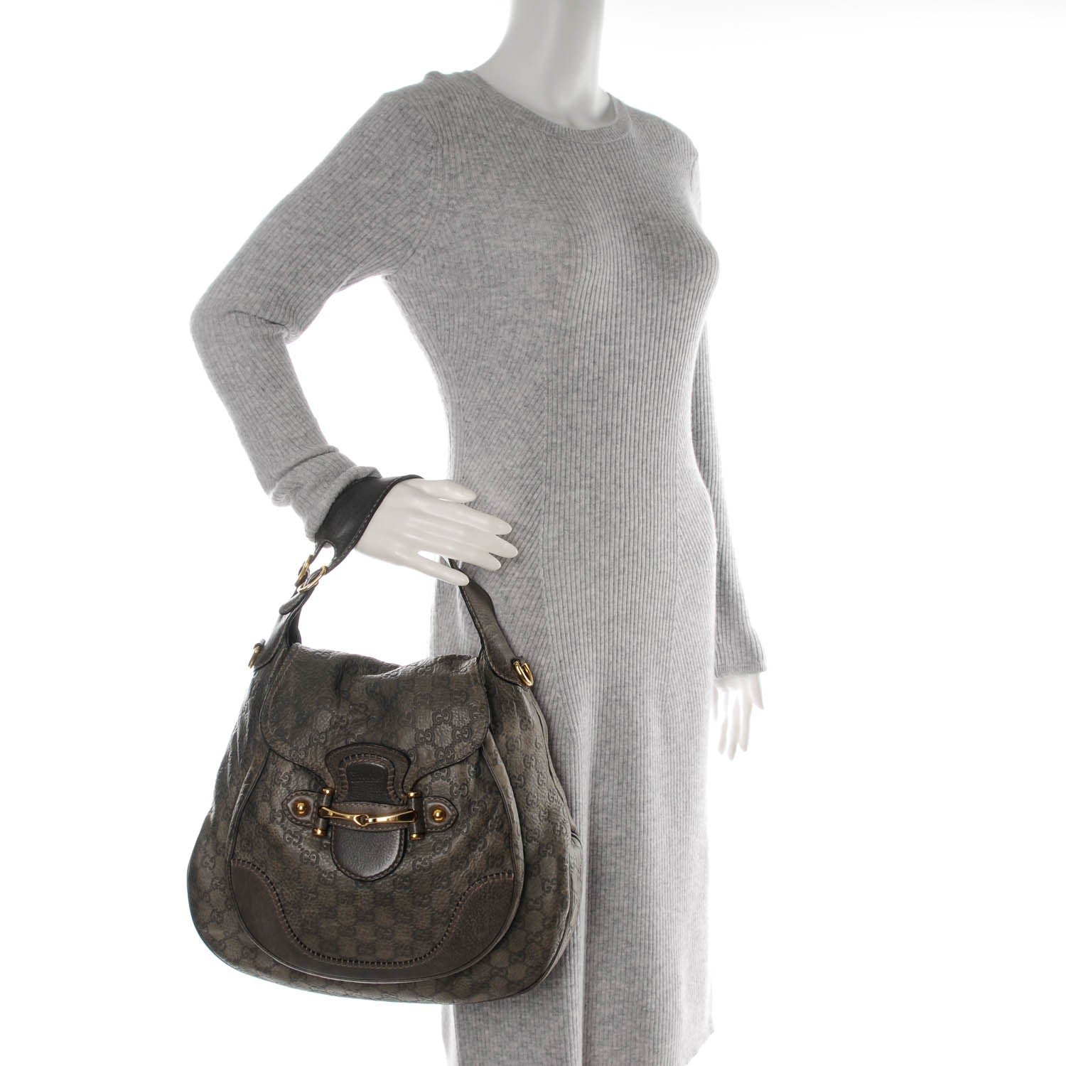 Gucci Guccissima New Pelham Satchel Grey 2 of 9