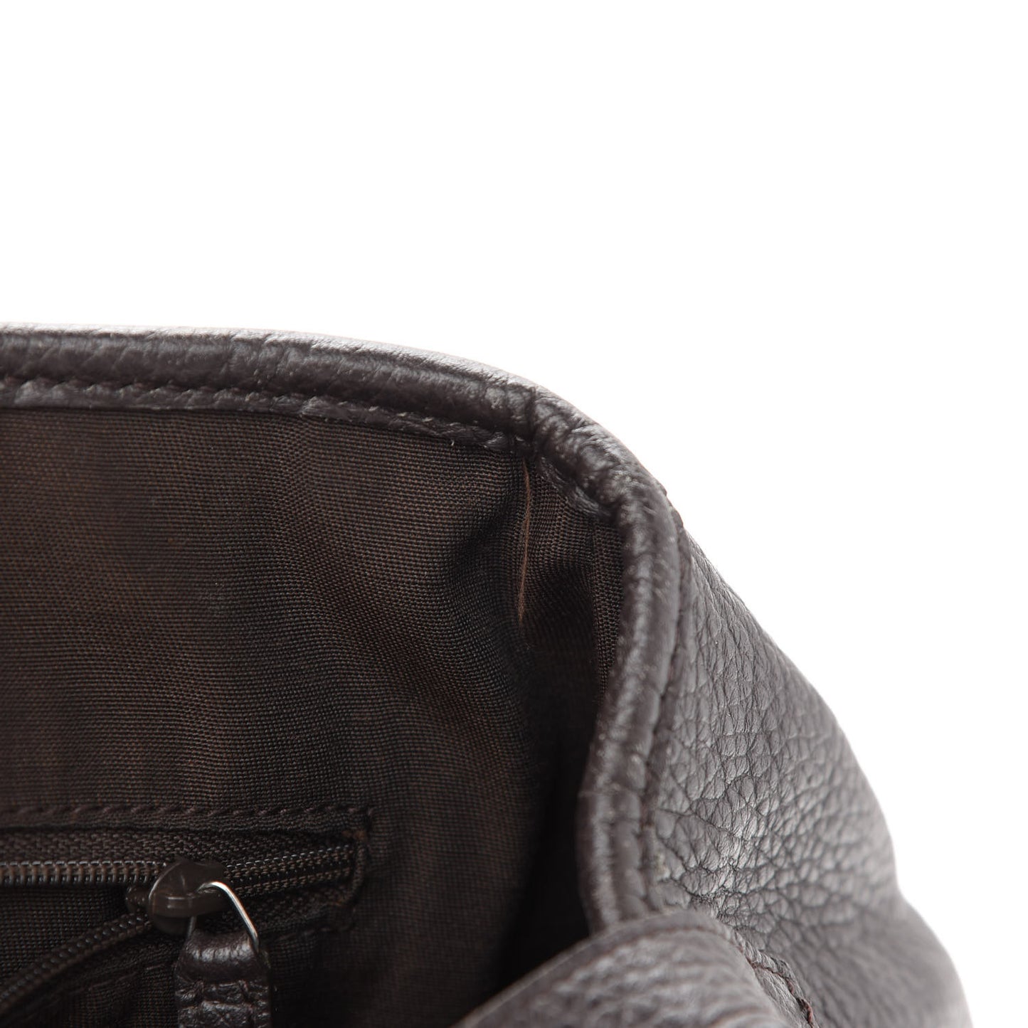 Calfskin Medium Abbey Shoulder Bag Dark Brown