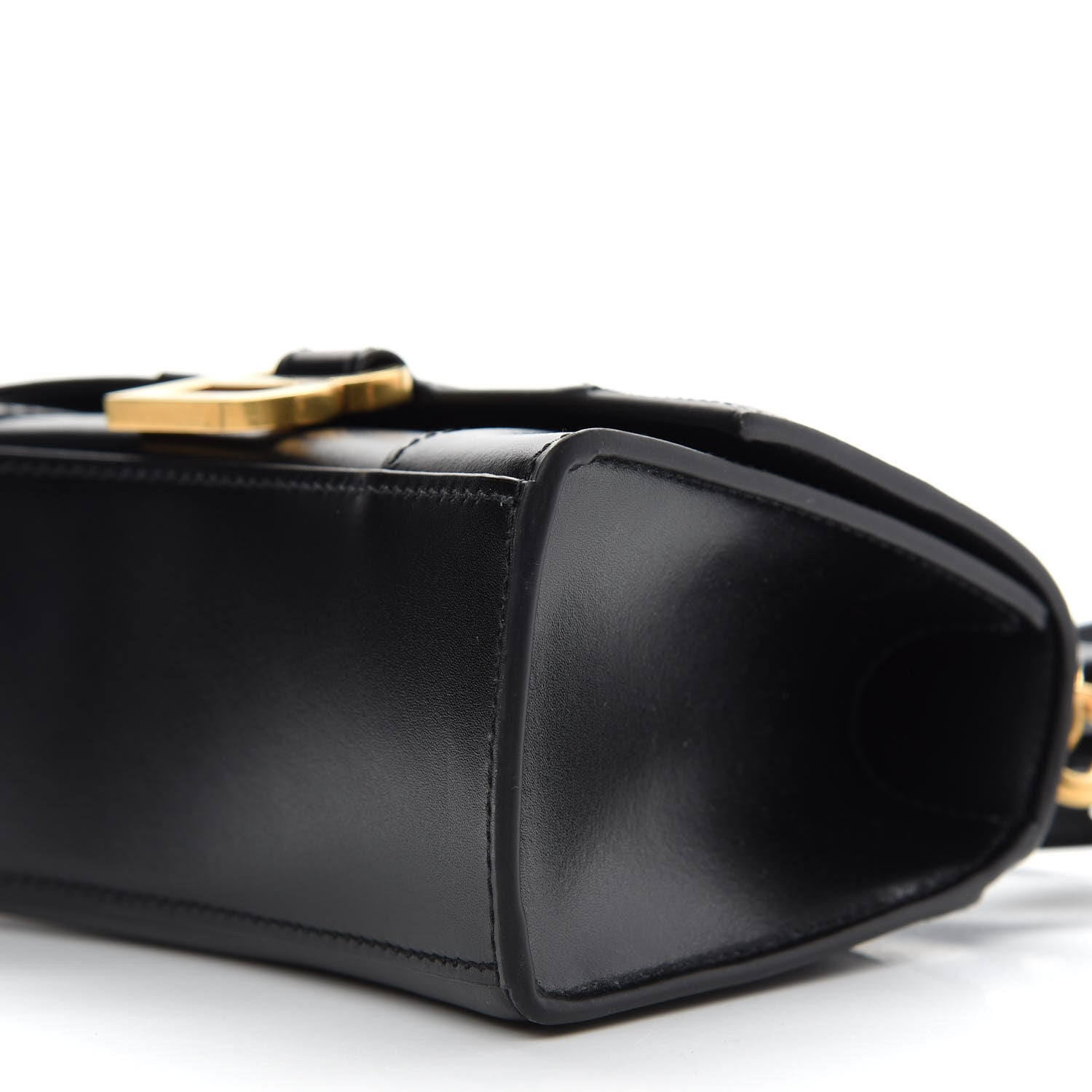 Balenciaga Shiny Box Calfskin Hourglass Top Handle Bag XS Black 8 of 9