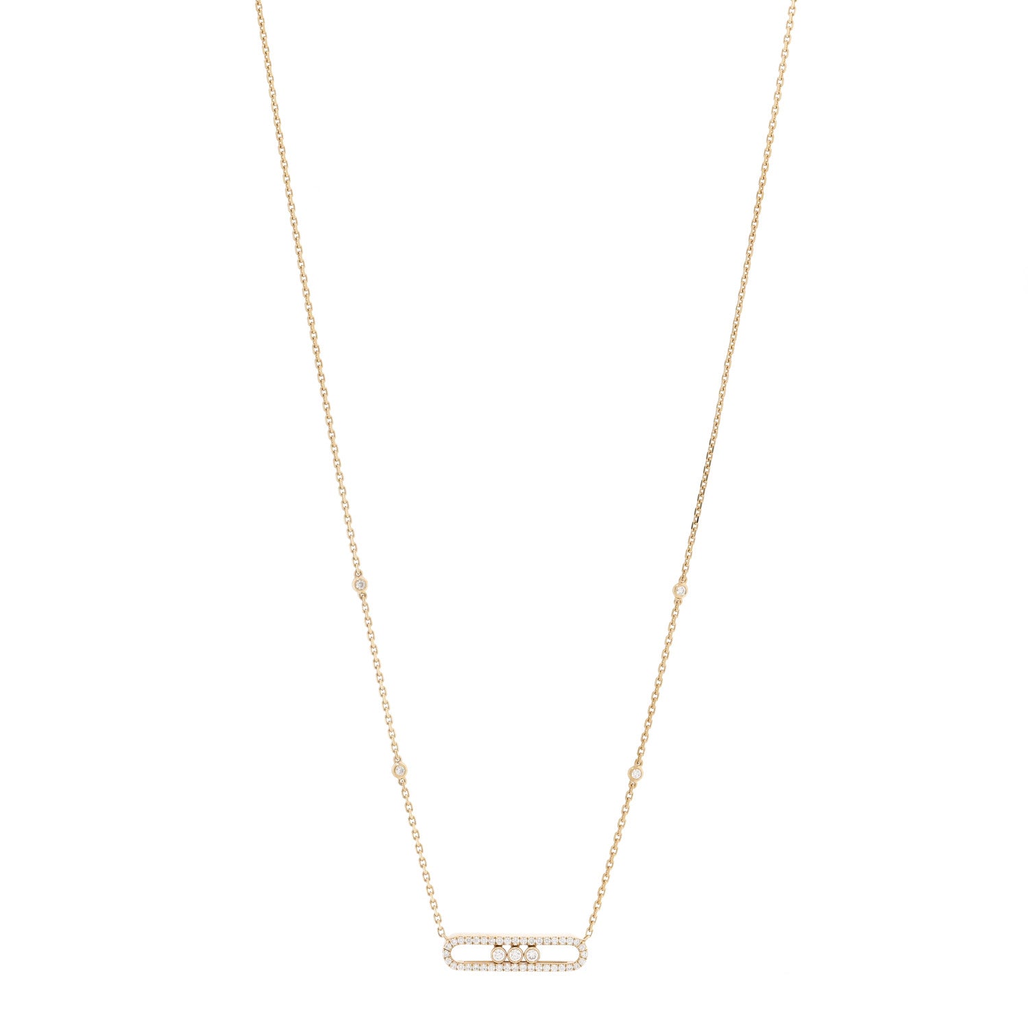 Messika 18K Yellow Gold Diamond Baby Move Classic Pave Necklace 1 of 6