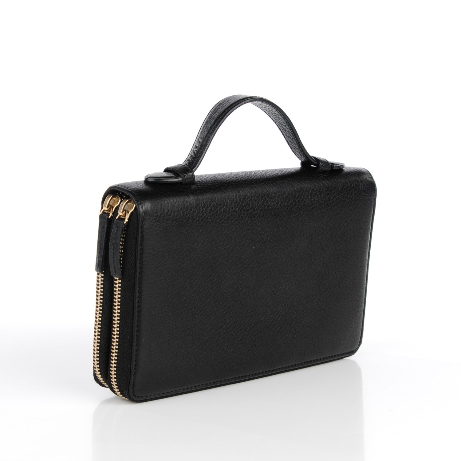 Gucci Pebbled Calfskin Soho Travel Document Case Black 3 of 8