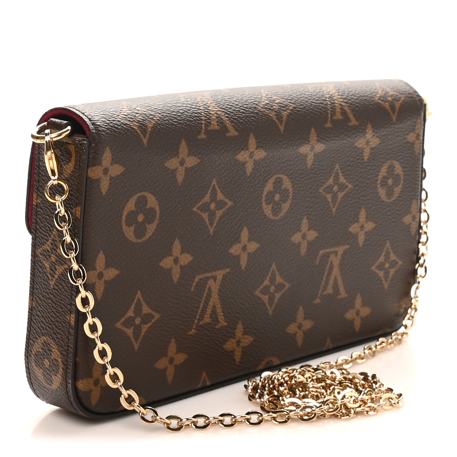 Louis Vuitton Monogram Pochette Felicie Chain Wallet Fuchsia 3 of 10