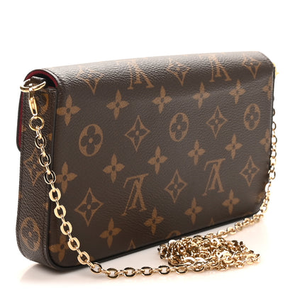 Louis Vuitton Monogram Pochette Felicie Chain Wallet Fuchsia 3 of 10