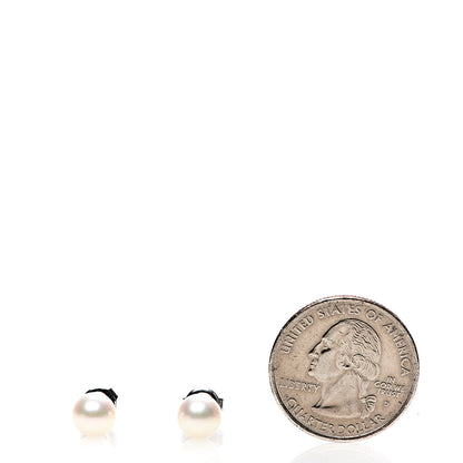 Mikimoto 18K White Gold Akoya Pearl 7mm Stud Earrings 2 of 4