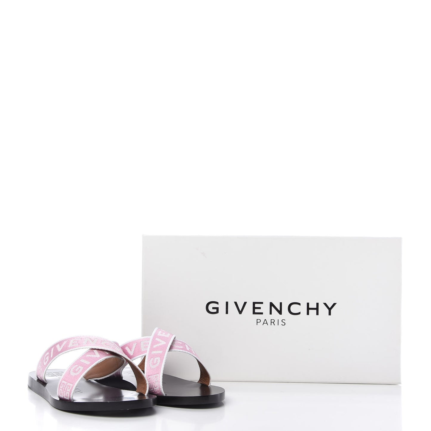 Grosgrain Cross Logo Ankle Strap Sandals 36 Pink White