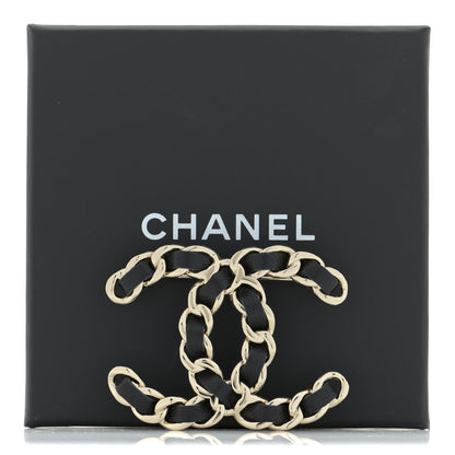 Chanel Lambskin Chain CC Brooch Black Gold 6 of 7