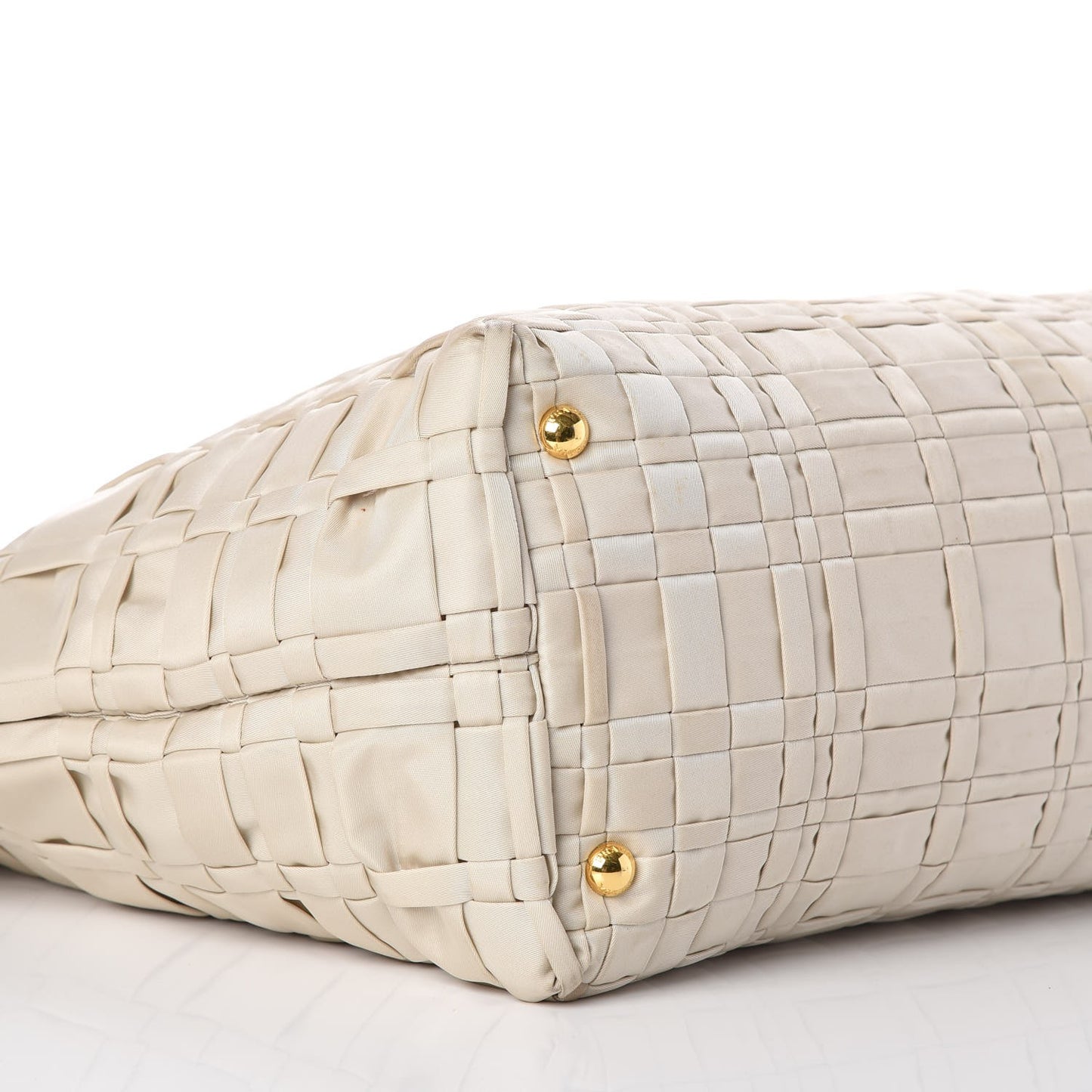 Tessuto Nylon Woven Tote Bag Beige