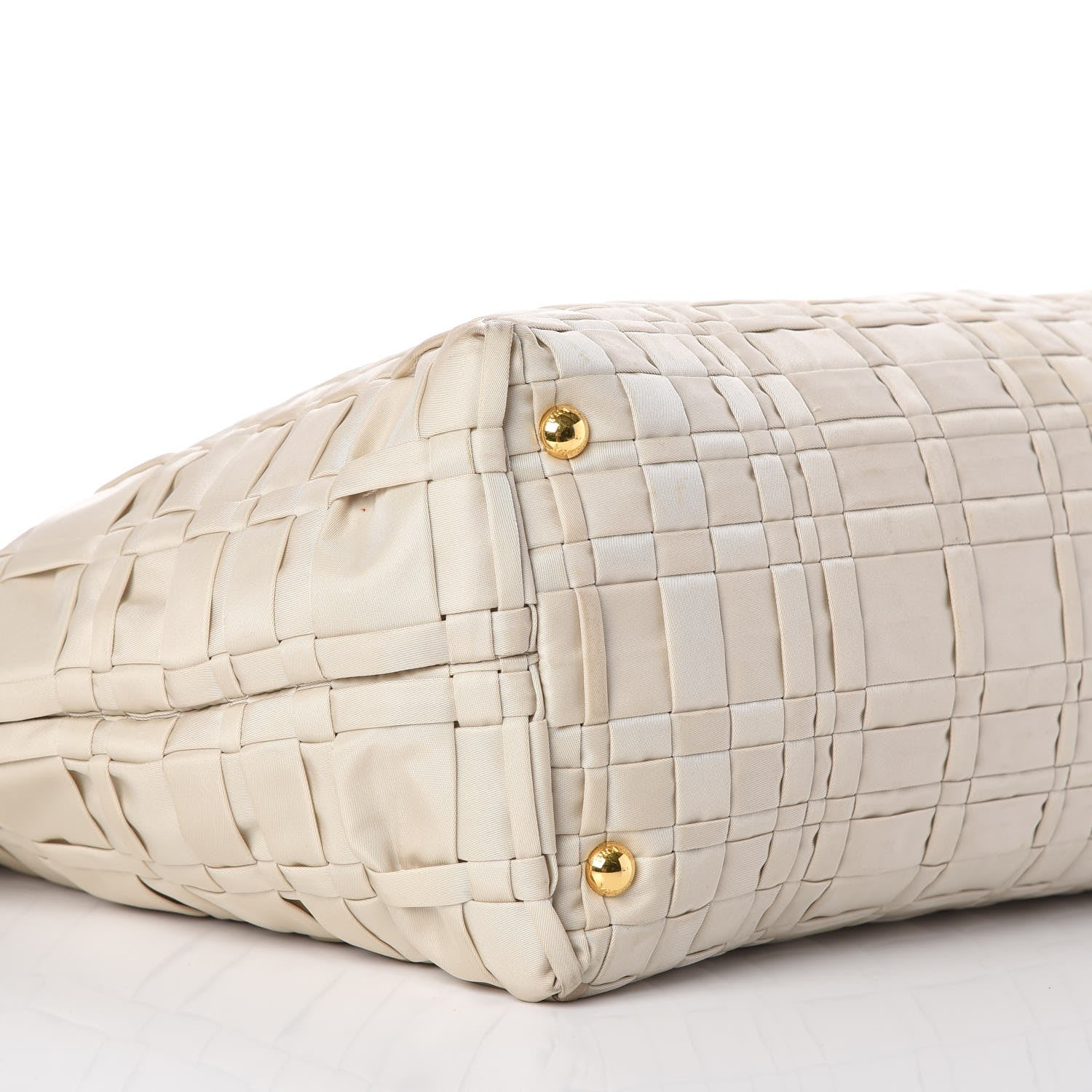 Prada Tessuto Nylon Woven Tote Bag Beige 8 of 10