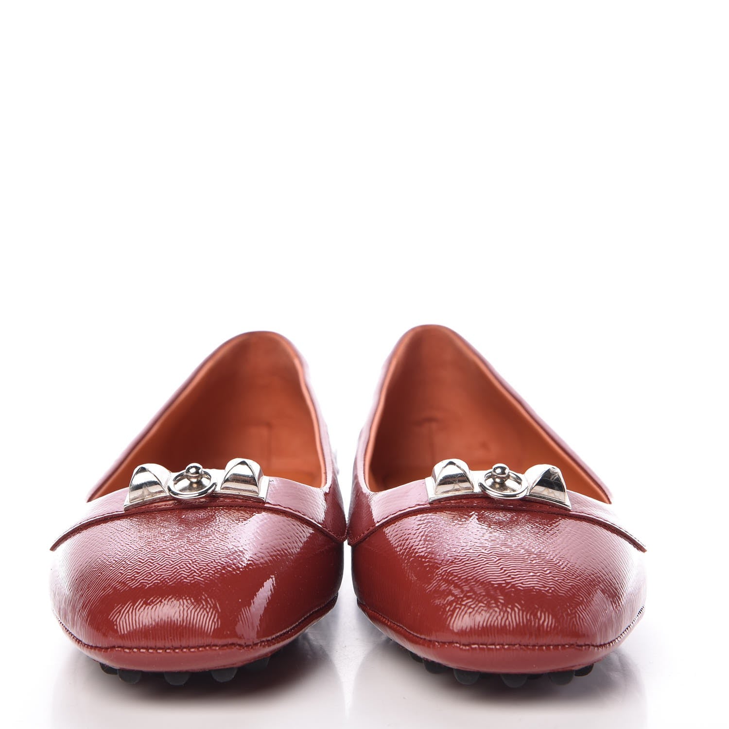 Hermes Patent Epsom Liberty Ballerina Flats 36 Cherry Tomato 2 of 7