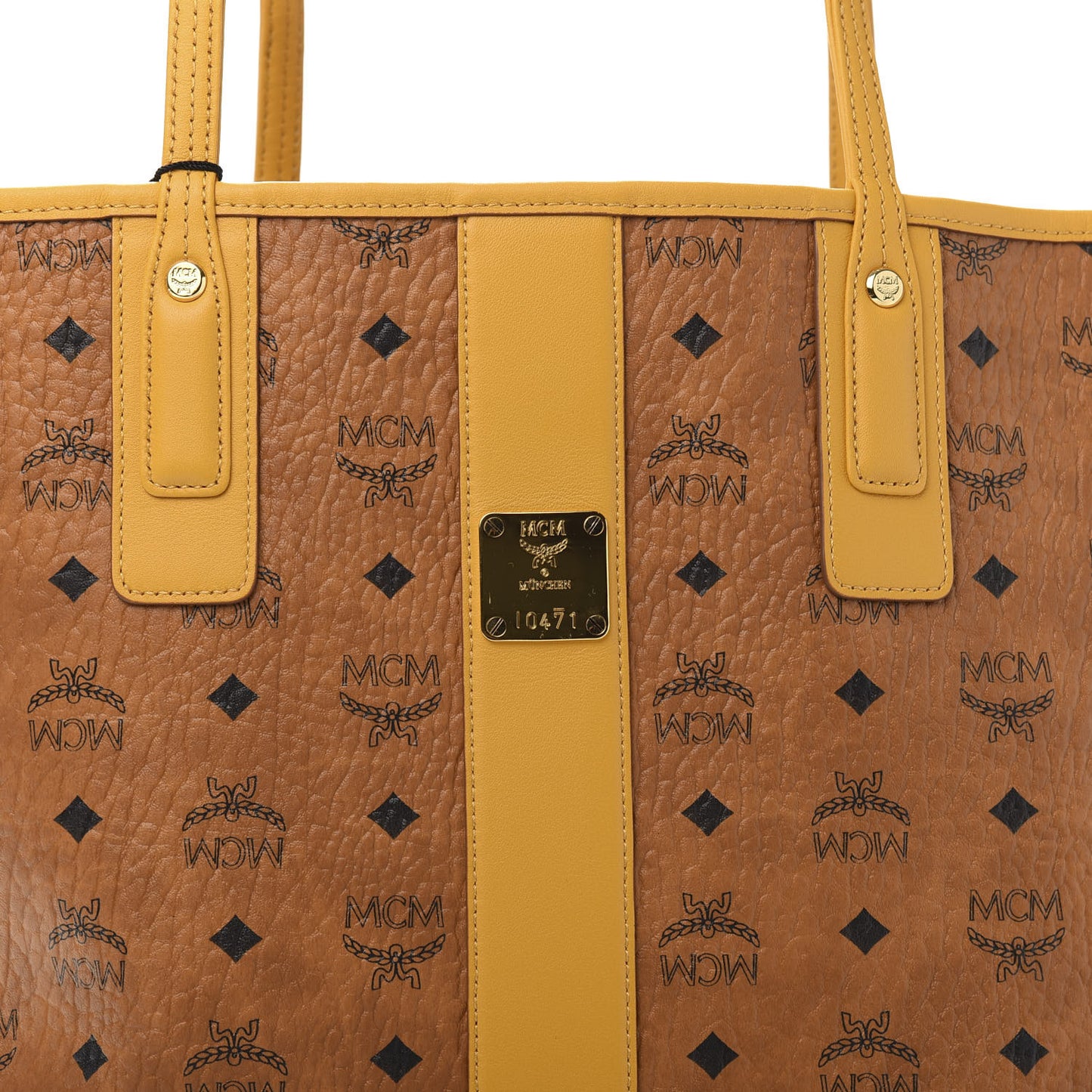 Visetos Medium Liz Reversible Shopper Tote Cognac Yellow