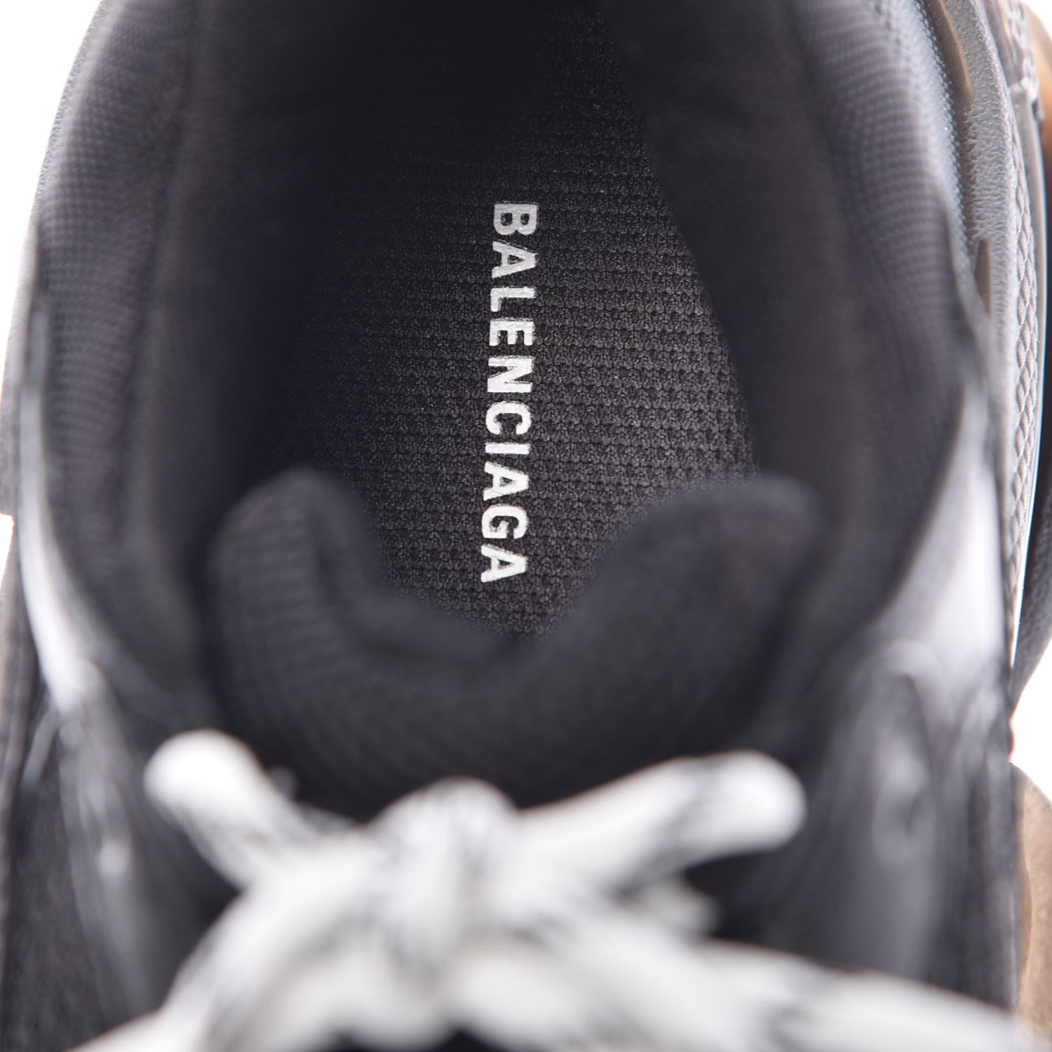 Balenciaga Fabric Mesh Clear Sole Womens Triple S Sneakers 37 Black 7 of 9