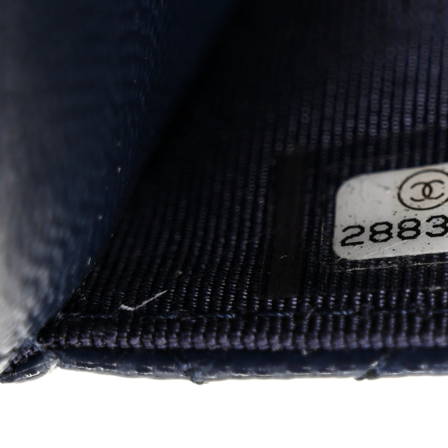 Caviar Quilted Wallet on Chain WOC Navy Blue