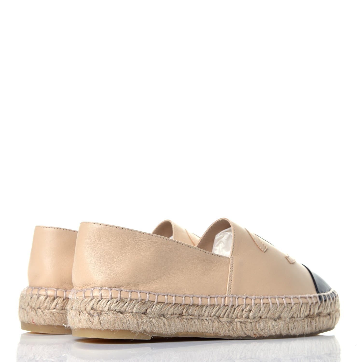 Chanel Lambskin CC Espadrilles 36 Beige Black 4 of 9