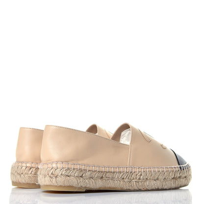 Chanel Lambskin CC Espadrilles 36 Beige Black 4 of 9