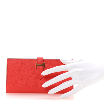 Hermes Epsom Bearn Gusset Wallet Flamingo 2 of 8