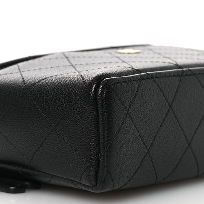 Chanel Goatskin Stitched Top Handle Slim Vanity With Chain Black 8 of 11