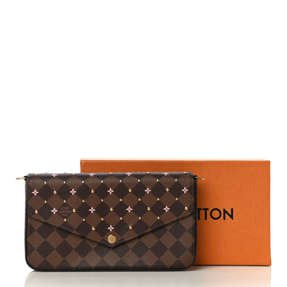 Louis Vuitton Damier Ebene Studded Pochette Felicie Chain Wallet 10 of 10