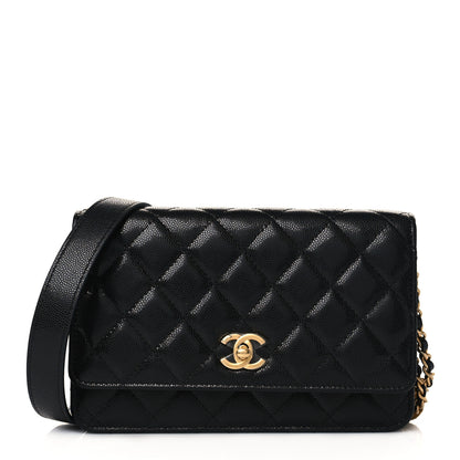 Chanel Caviar Quilted Twist Your Buttons Wallet On Chain WOC Black 1 of 10
