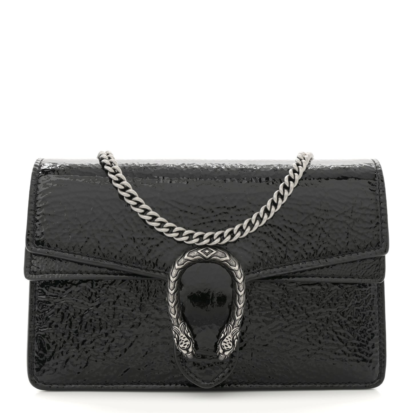 Crinkled Patent Mini Dionysus Shoulder Bag Black