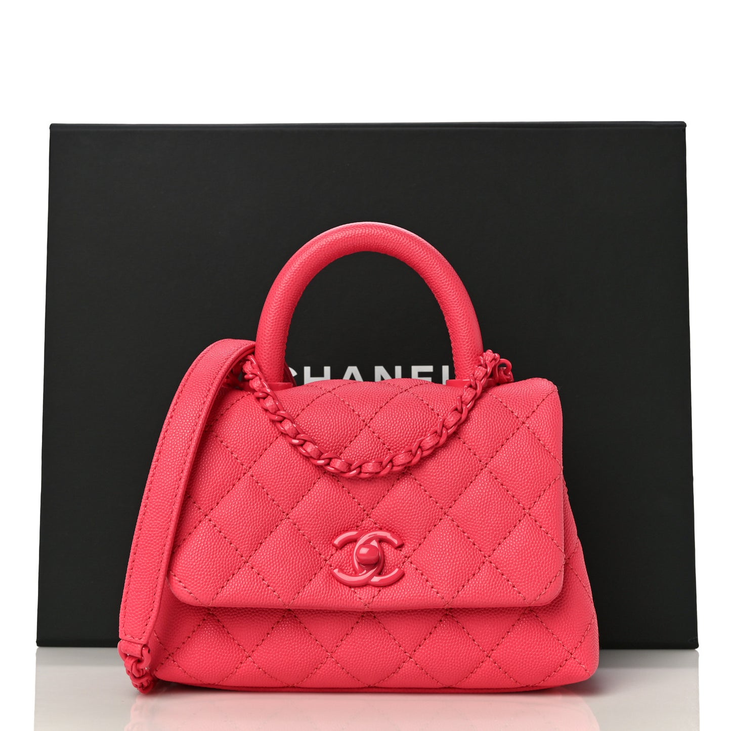 Caviar Quilted Incognito Extra Mini Coco Handle Flap Pink