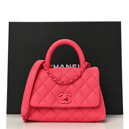 Chanel Caviar Quilted Incognito Extra Mini Coco Handle Flap Pink 11 of 11