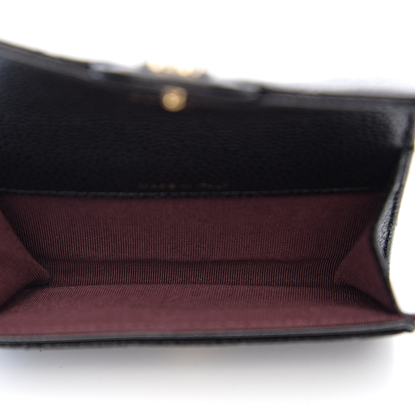 Caviar Quilted Flap Card Holder Black