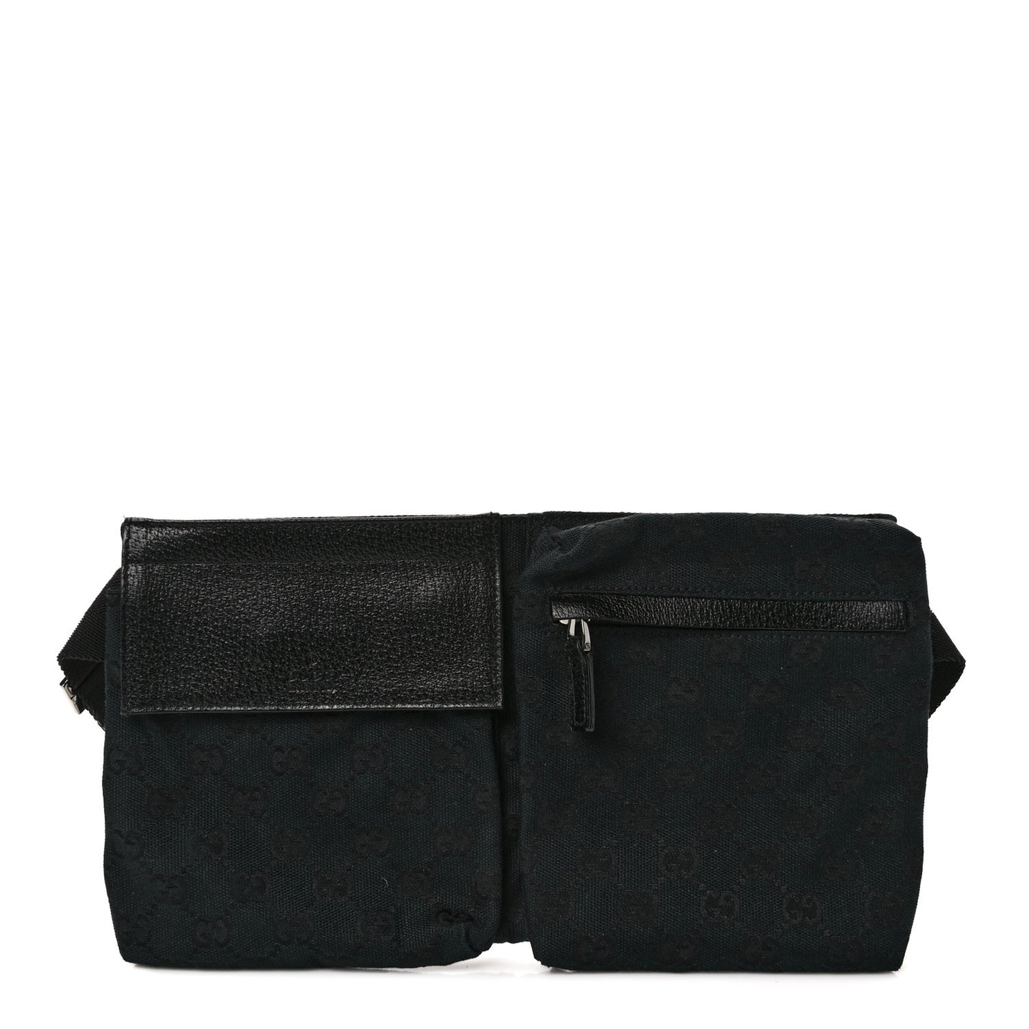 GG Monogram Double Pocket Belt Bag Black
