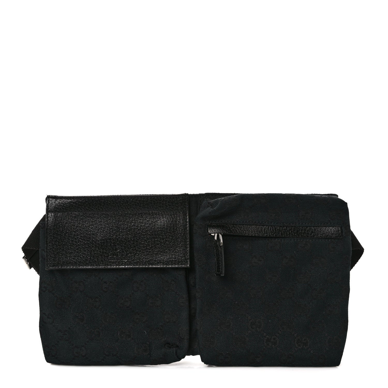 Gucci GG Monogram Double Pocket Belt Bag Black 1 of 11