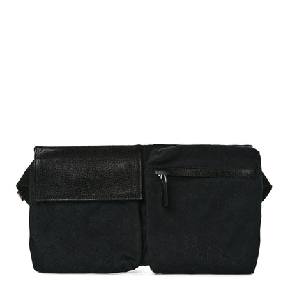 Gucci GG Monogram Double Pocket Belt Bag Black 1 of 11